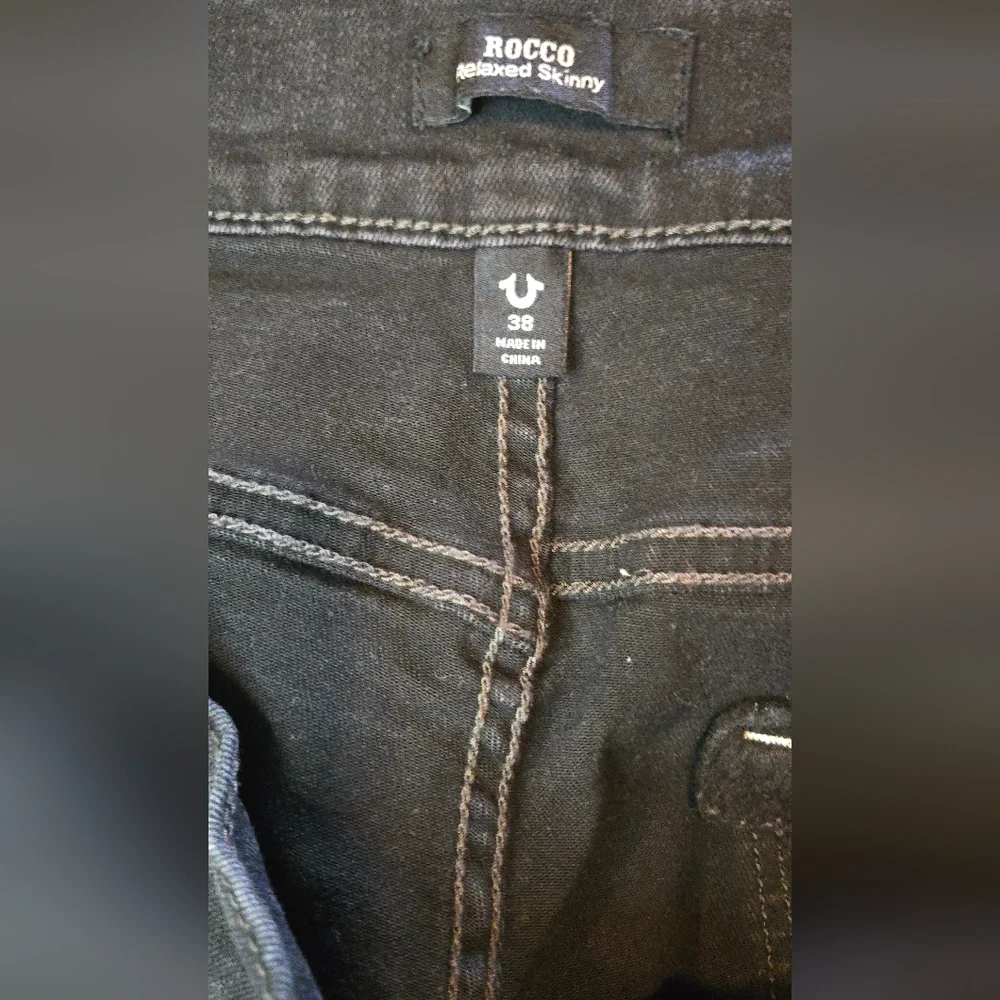 True Religion Y2K Rocco Relaxed Skinny Black Men's 38x31 Jeans